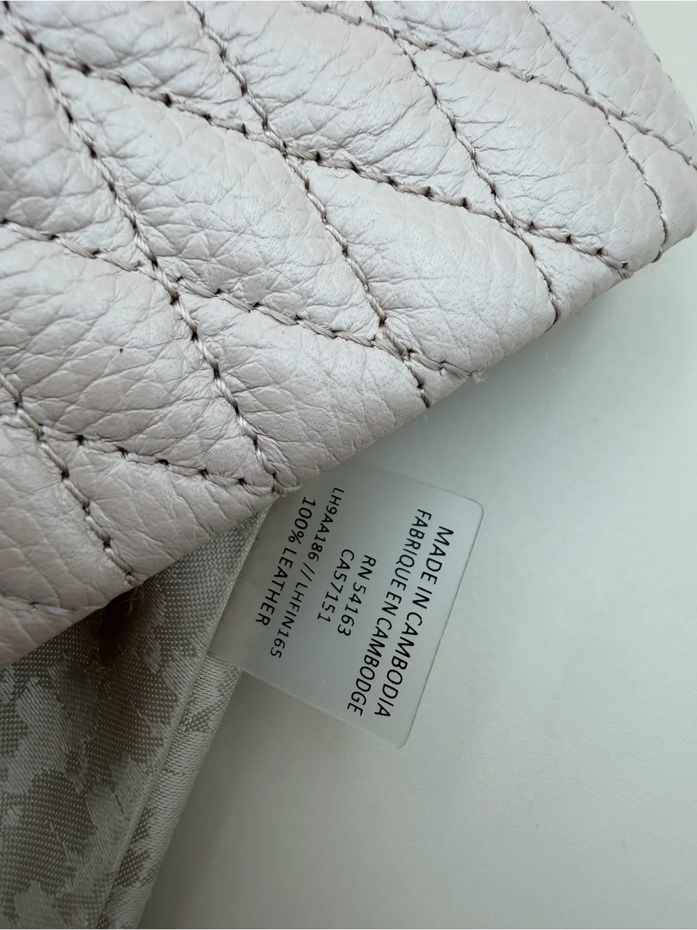 Karl Lagerfeld Paris Quilted Leather Chain Tote Bag Beige